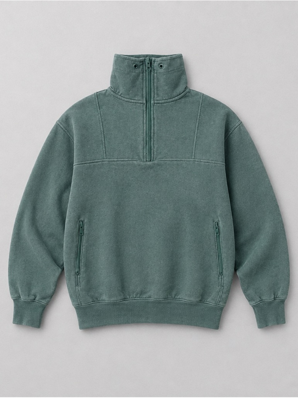 Buffalo Women’s Half-Zip Pullover Sweatshirt in Teal Green